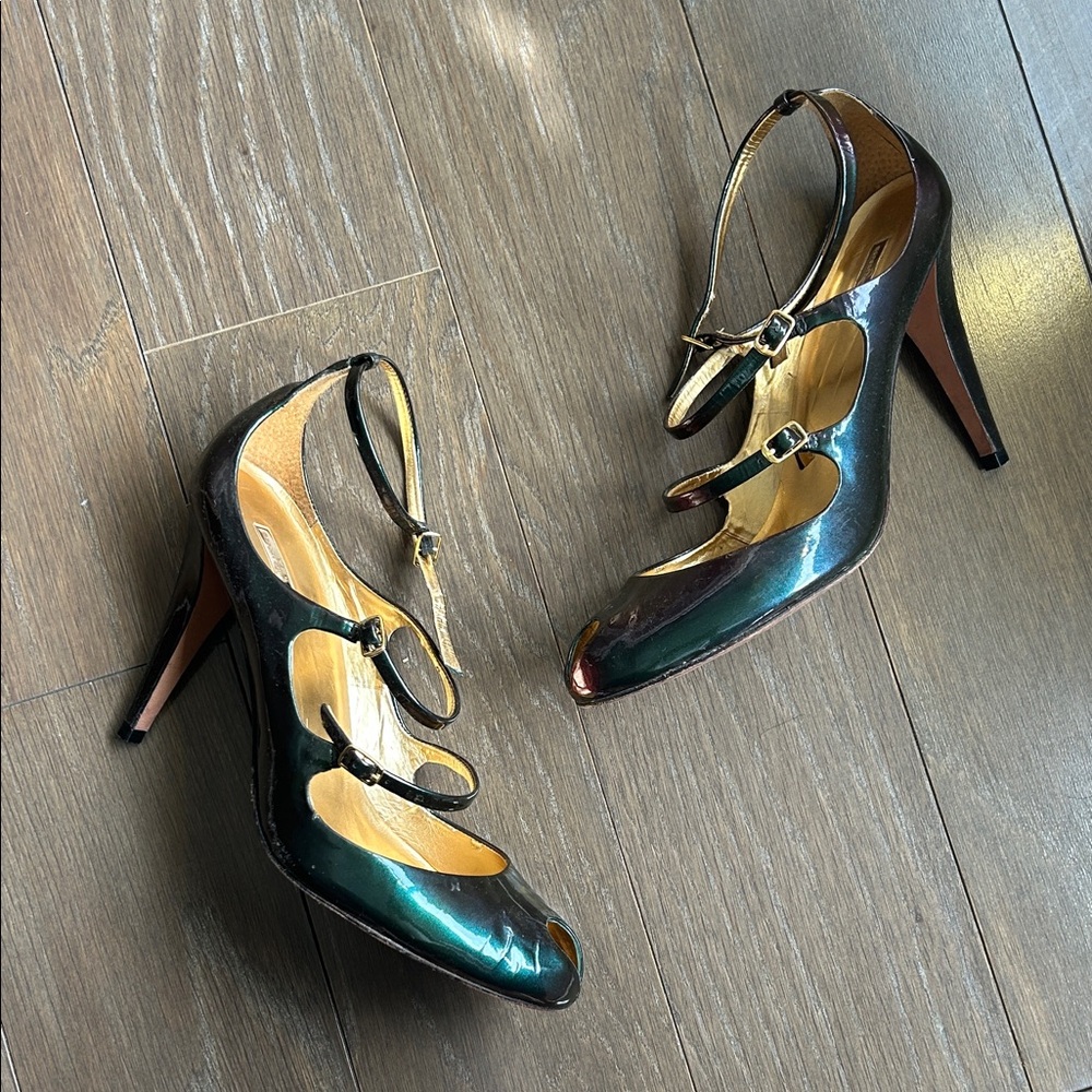 Report Signature Black Triple Strap Heels